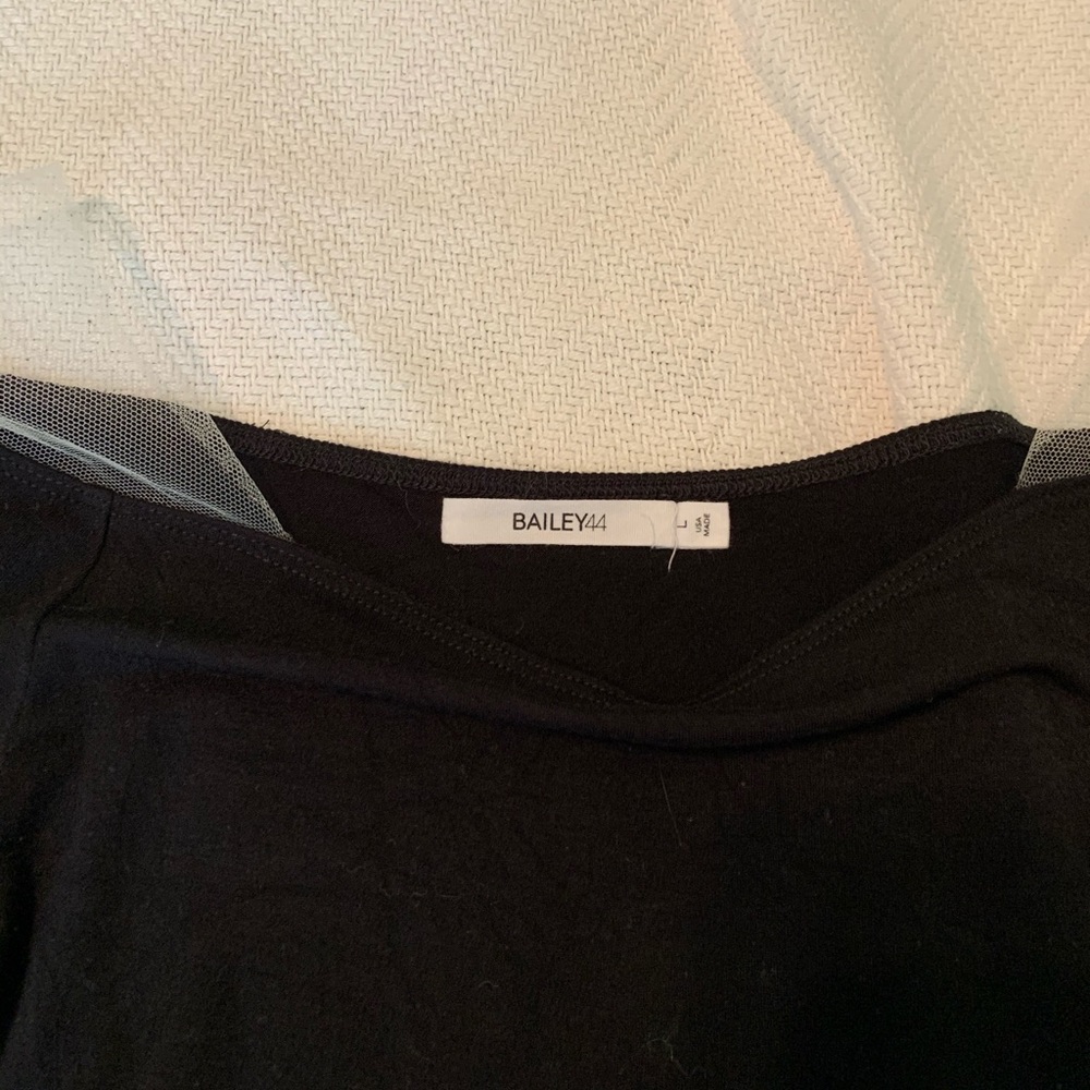 black long sleeve with mesh shoulders